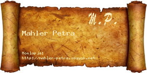 Mahler Petra névjegykártya